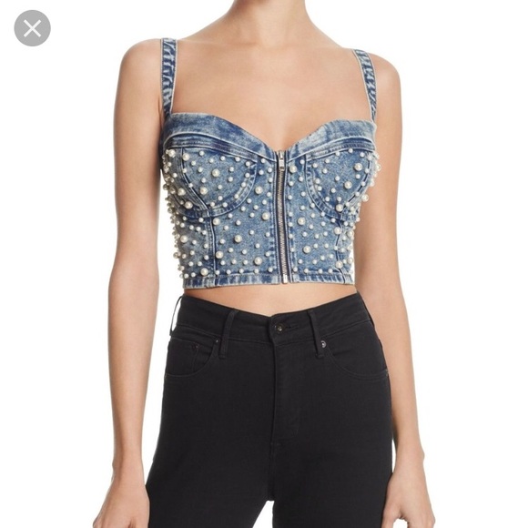 guess jeans with pearls